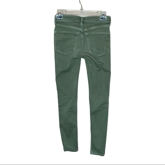 Free People Olive Green Distressed Skinny Jeans 24 - Picture 5 of 16